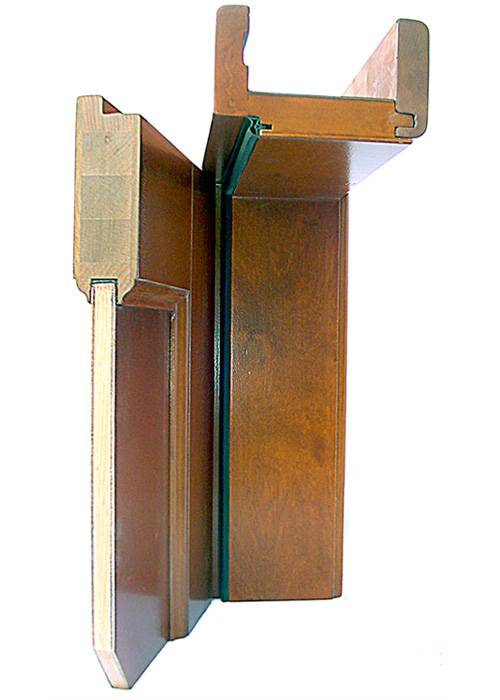 Przekrój drzwi wewnętrznych drewnianych